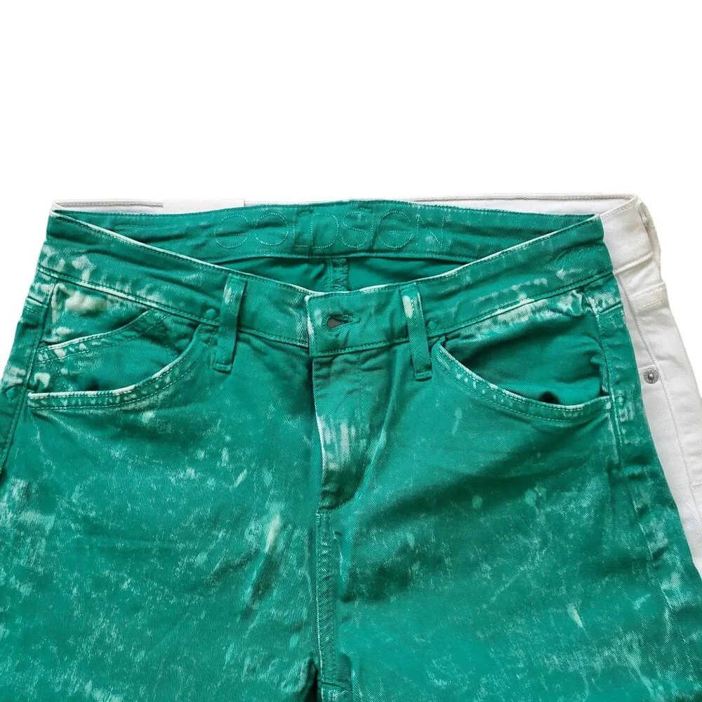 Goldsign Glam boyfriend ankle Bleached Green 5 pockets‎ denim Jeans Size 27 NWOT